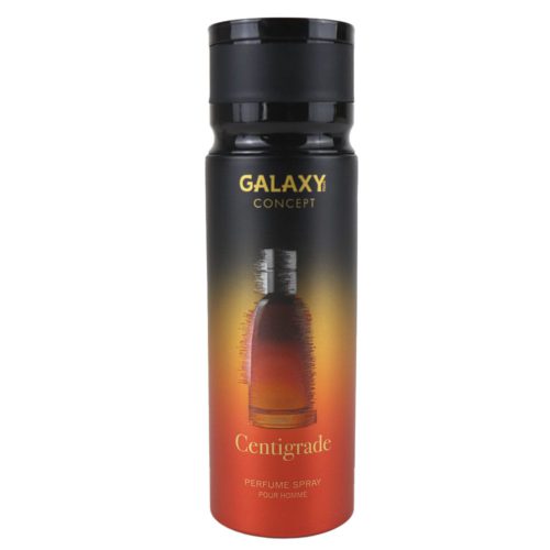 Galaxy Concept Centigrade Perfume Spray for Men 200 ml, front view showing the black and orange spray can with the Centigrade logo.