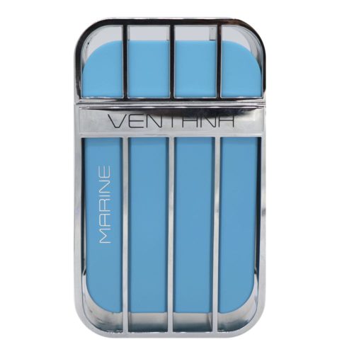 Armaf Ventana Marine perfume bottle in metallic blue design, 100 ml.